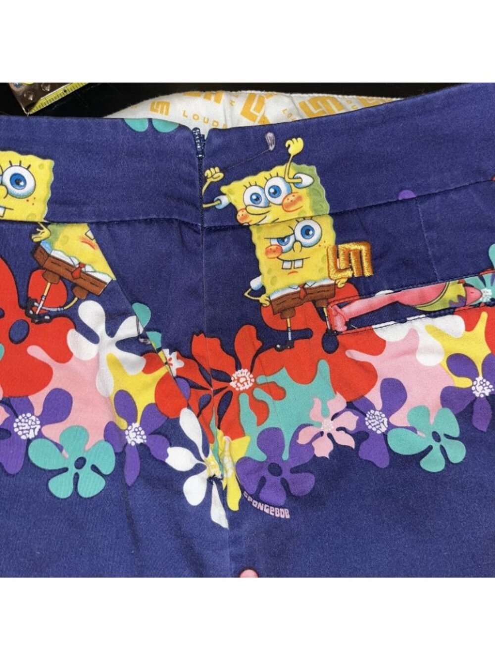 Loudmouth Ladies Golf SpongeBob SquarePants and Patrick Floral Skort Navy Size 8 - Picture 9 of 12